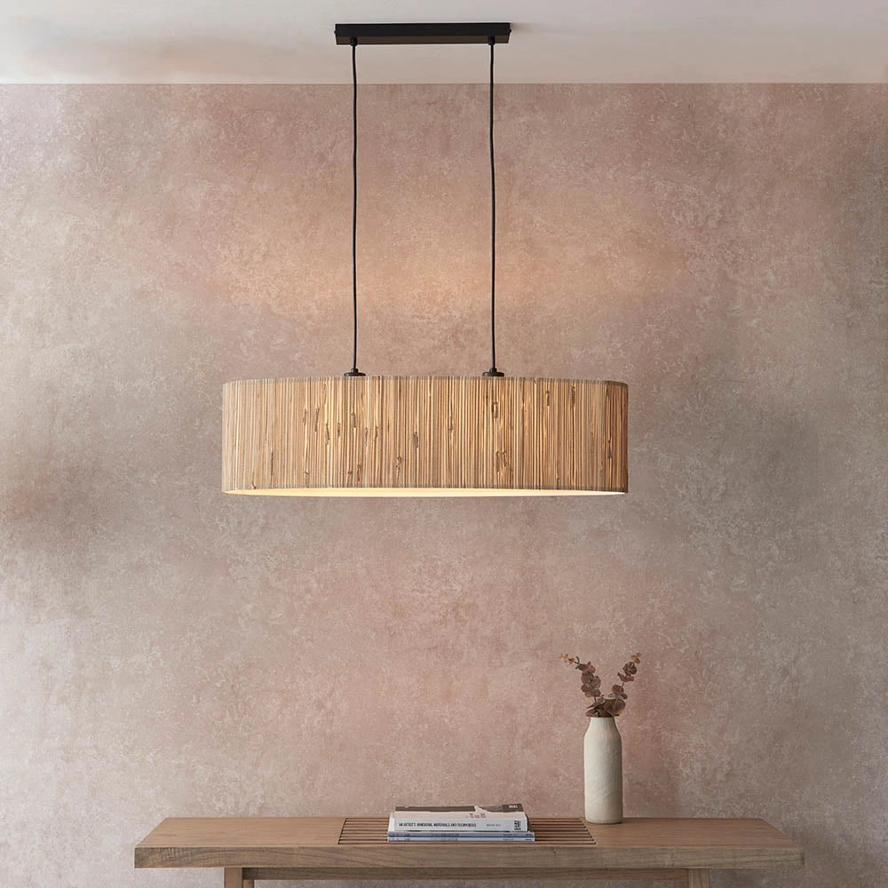 Lampada a sospensione scandinava lineare erba marina 2xE27 Endon