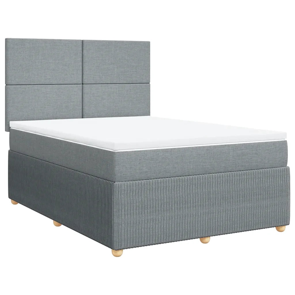 Giroletto a Molle con Materasso Grigio Chiaro 140x190cm Tessuto