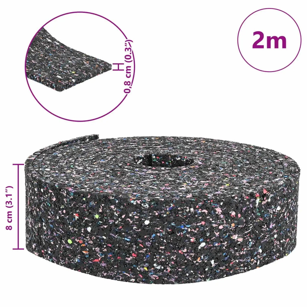 Rotolo di Granulato in Gomma Nero 200 x 8 x 0,8 cm Gomma 42027269