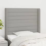 Testiera ad Orecchio-Testata con Orecchie Grigio Chiaro 103x16x118/128 cm in Tessuto 379130