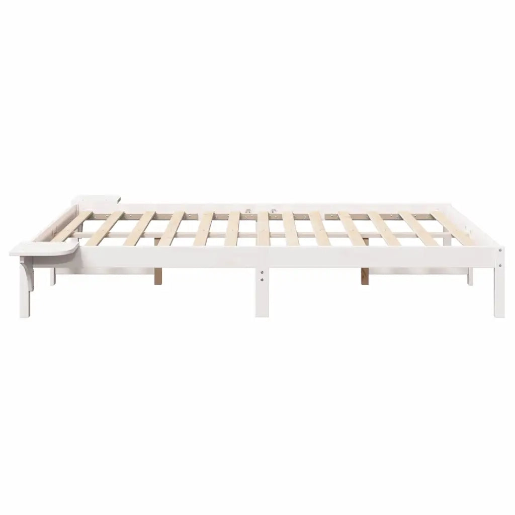 Struttura del letto Bianco 135 x 190 cm Pino massello