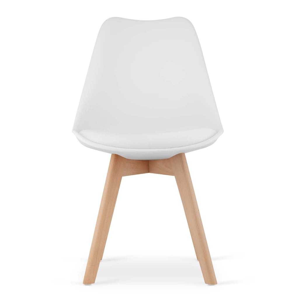 Sedia Valora RIKX bianca con cuscino e gambe in legno x1