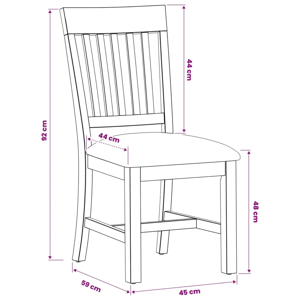 Sedia da pranzo 2 pcs Legno di Quercia Massello Nero 42039157