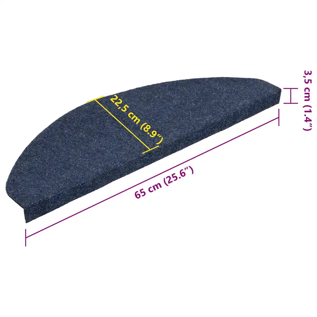 Tappetini Autoadesivi per Scale 15 pz 65x22,5x3,5 cm Blu 136399