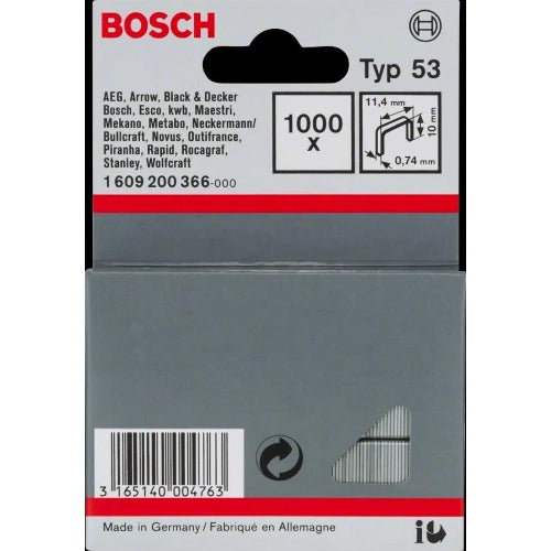 GRAFFA A FILO FINE, TIPO 53 - 11,4 X 10 X 0,74MM
