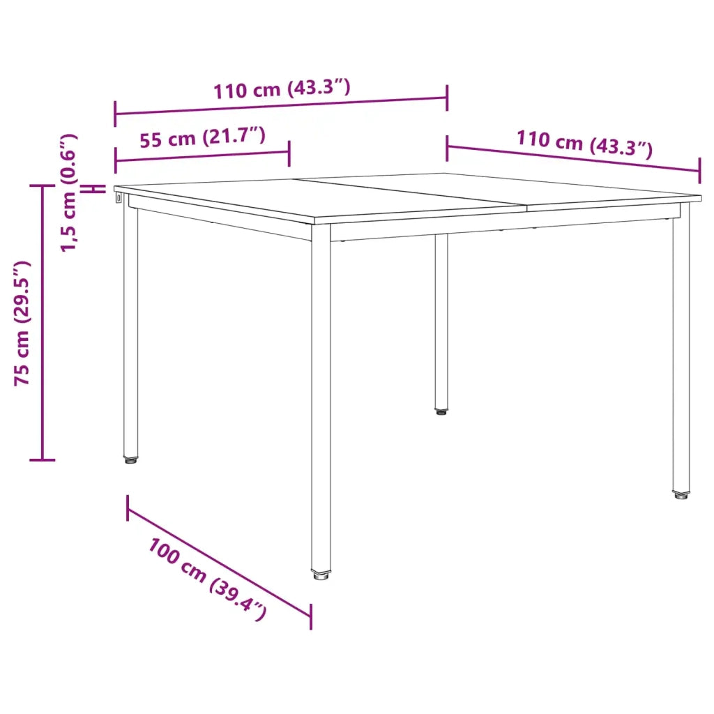 Tavoli da pranzo 110 x 110 x 75 cm Legno ingegnerizzato 892639