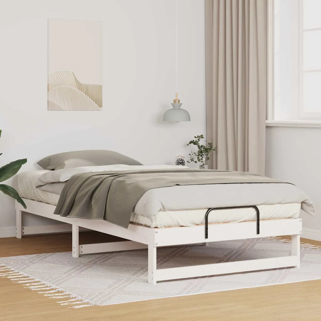 Struttura del letto Bianco 100 x 210 cm Pino massello 873164