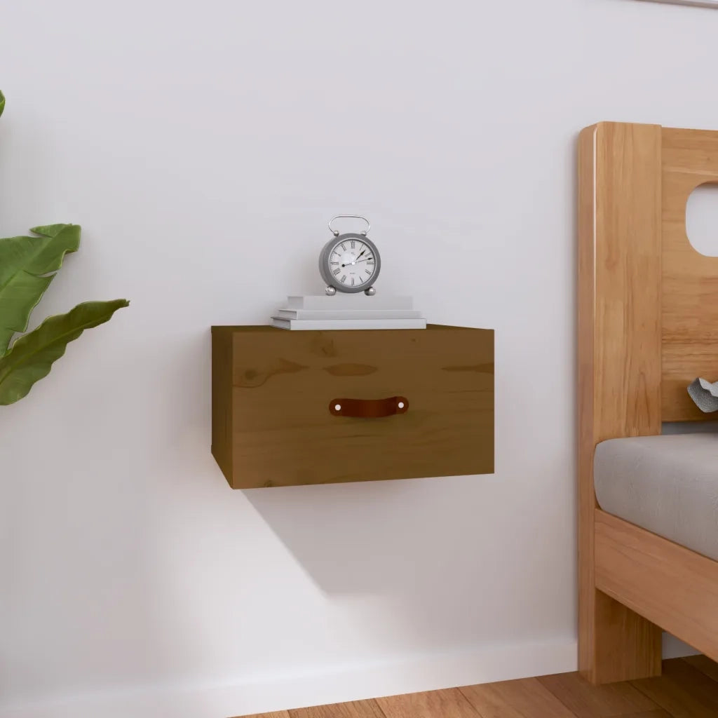 Comodino | Armadio da Notte | Mobiletto da notte a Muro ambra 40x29,5x22 cm