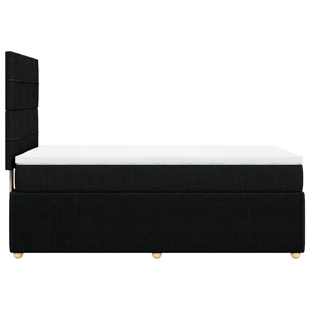 Giroletto a Molle con Materasso Nero 90x190 cm in Tessuto