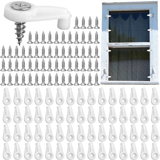 Clips per scherm 60 - Stormraamclips - Bevestigingsclips - Schroeven - Kunststof/Metaal - 2,5 cm di lunghezza