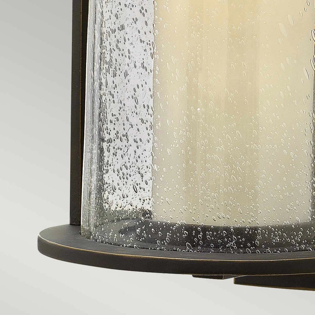 Applique esterna vetro bronzo oliato E27 60W Quincy