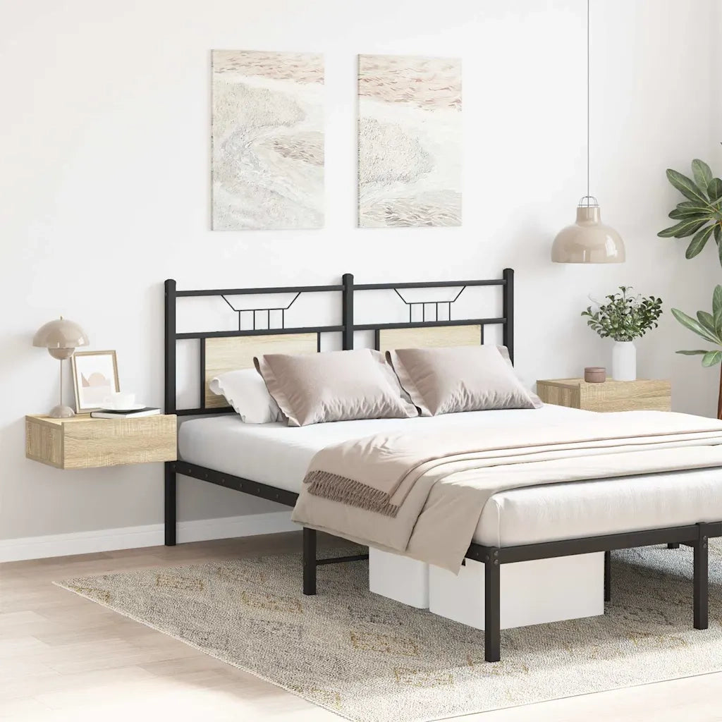 Comodini Pensili 2pz-Set di 2 Tavolino da notte Rovere Sonoma 40x30x15cm Legno Multistrato