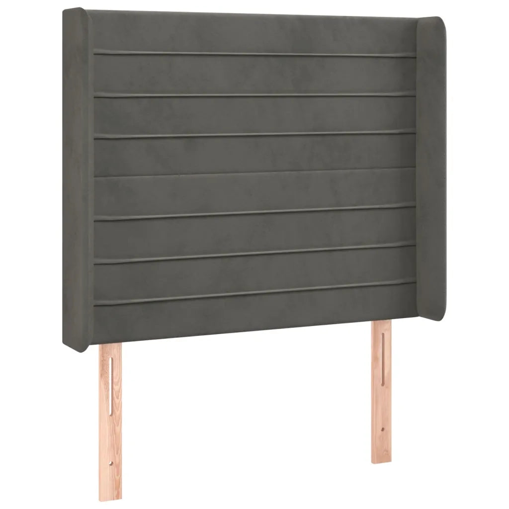 Testiera a LED-Testata con LED Grigio Scuro 103x16x118/128cm in Velluto 350344