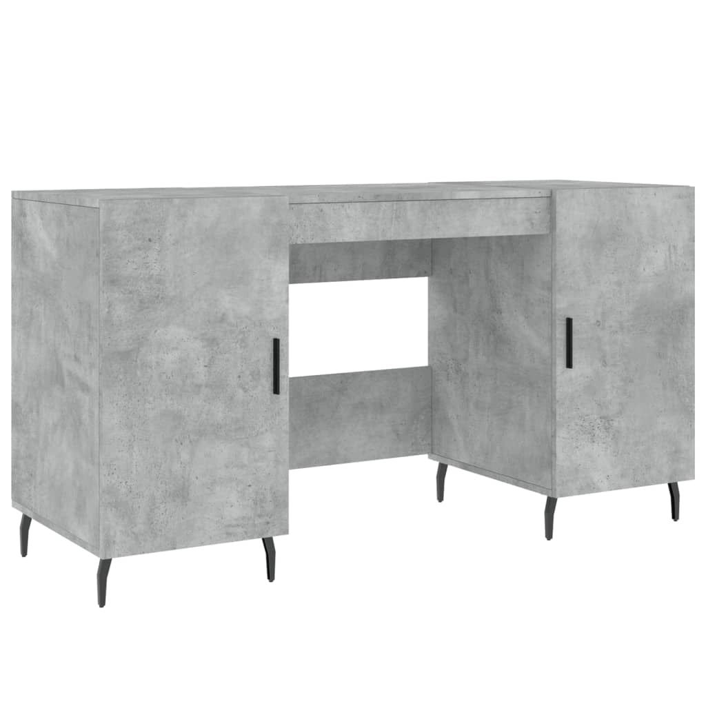 Scrivania tavolo postazione di lavoro mobile per computer studio 140 x 50 x 75 cm legno ingegnerizzato grigio 02_0023843