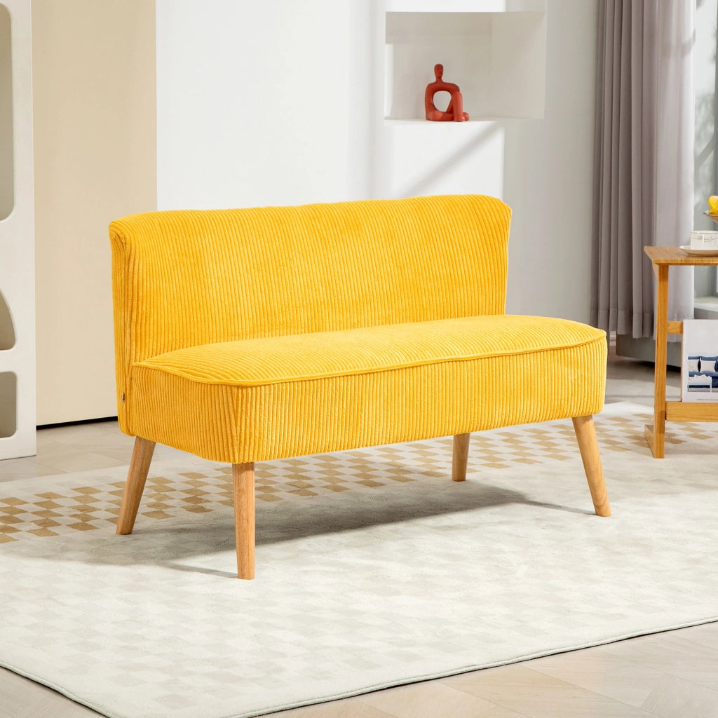 Divano 2 Posti ¨C Minimal ¨C Tessuto Giallo 117x56.5x77