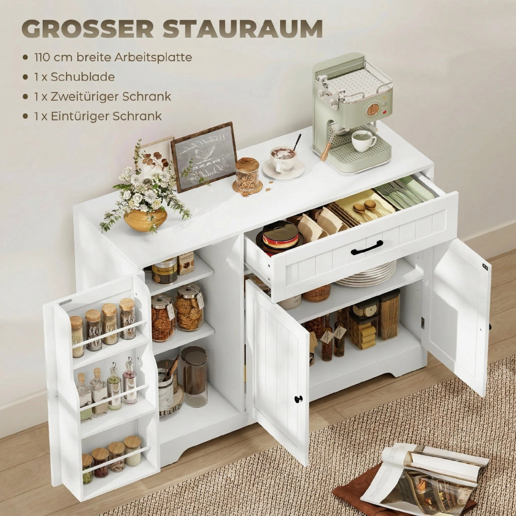 Mobile da cucina con cassetto e ripiani regolabili ¨C Minimal ¨C Bianco