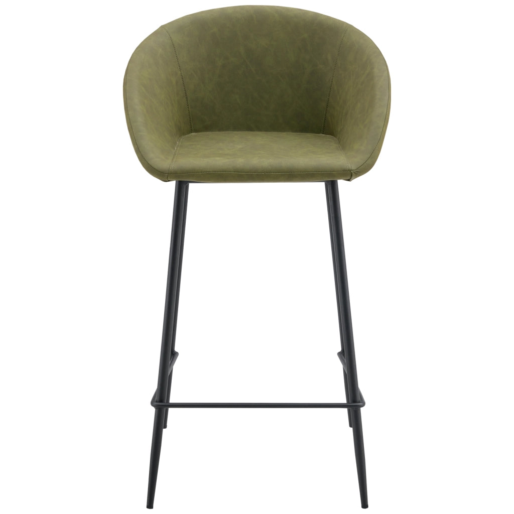Set di 2 sgabelli da bar ACHILLE in similoro verde