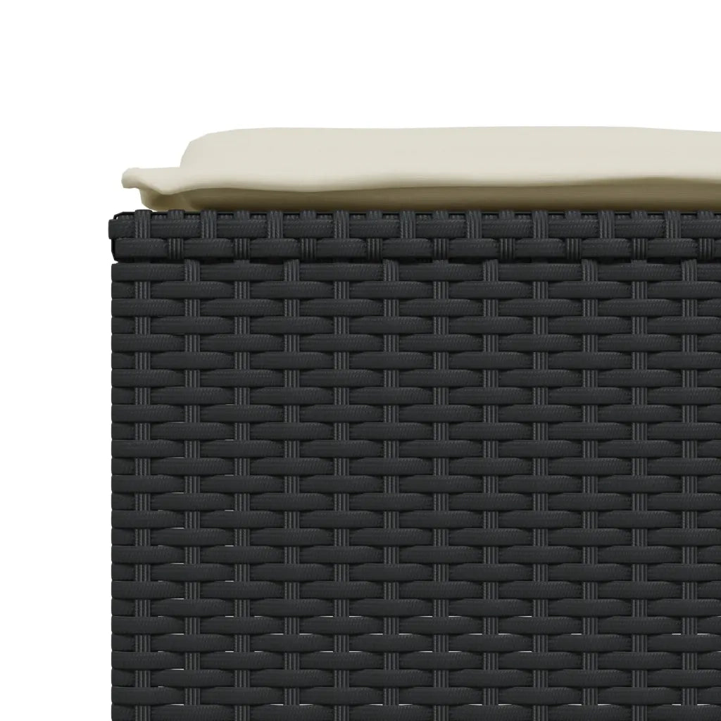 Set Divani da Giardino 5 pz | Set Salotto da Giardino con Cuscini in Polyrattan Nero
