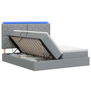 Letto con contenitore LED e materasso Grigio Chiaro 3460248