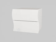 Comodino camera da letto 2 cassetti bianco lucido Onda Smart
