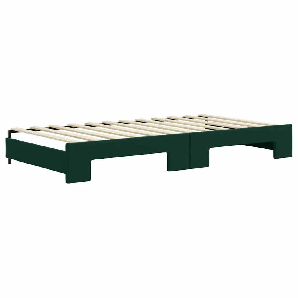 Divano Letto Estraibile Materassi Verde Scuro 100x200 Velluto 3197334
