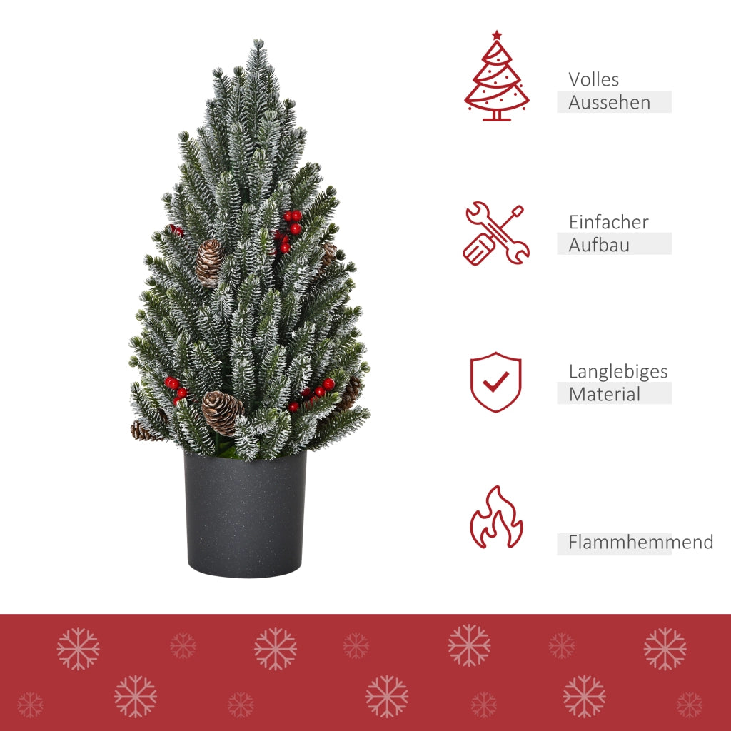 Albero di Natale Mini con Pigne e Bacche Rosse ¨C Xylo ¨C 50 cm Multicolore