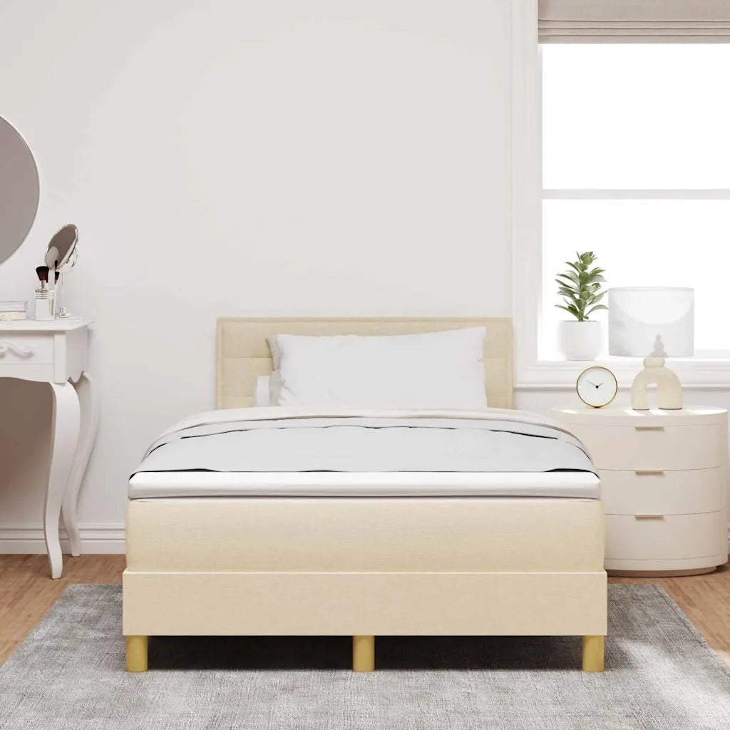 Letto a molle con cuscino Crema 120 x 200 cm Tessuto 3338837