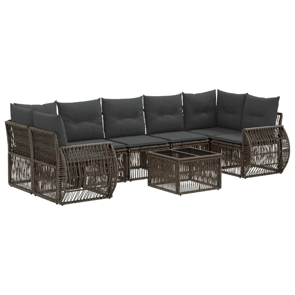 Set Divano da Giardino 8 pz Grigio polyrattan 3435359