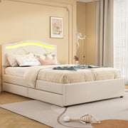 letto imbottito lino beige 90 x 200 cm