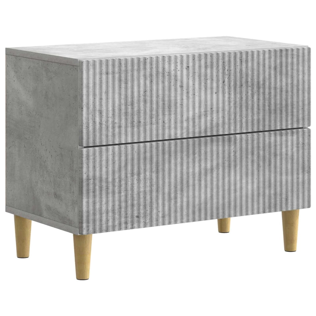 Comodino | Armadio da Notte | Mobiletto da notte con cassetto Grigio Cemento 62 x 34,5 x 48 cm
