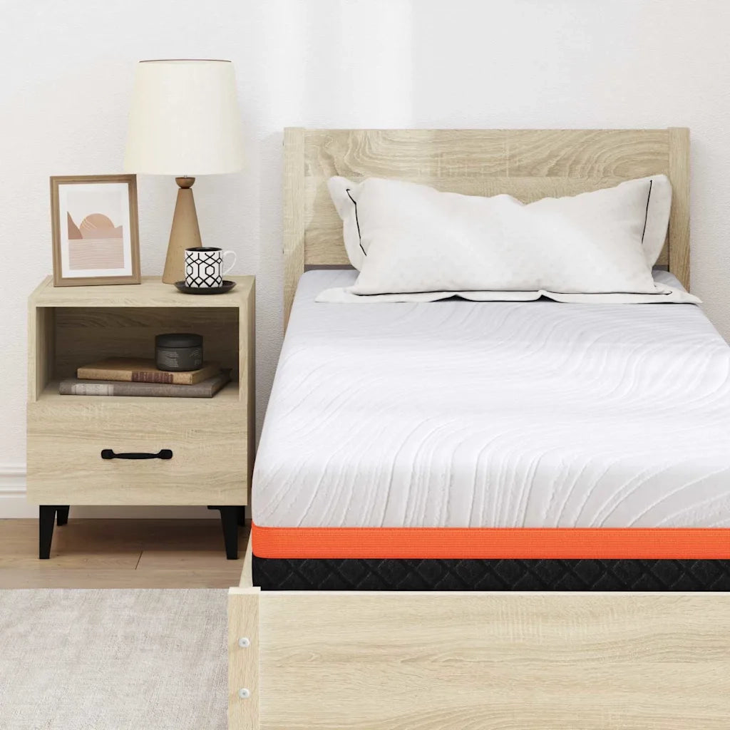 Materasso-Materasso per letto Bianco e Nero 80 x 200 cm Tessuto Jacquard