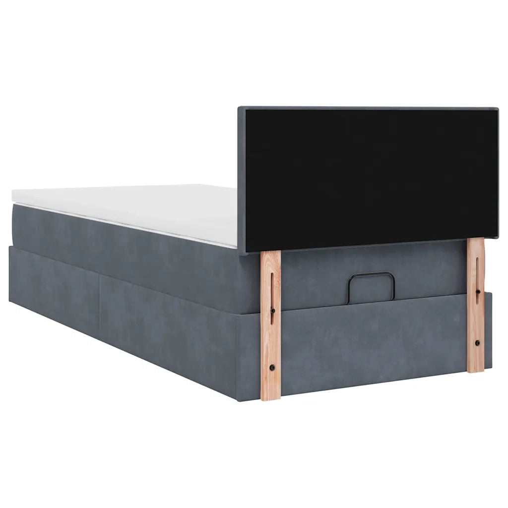 Struttura Letto Pouf con Materasso 100x200 cm Velluto 3312531