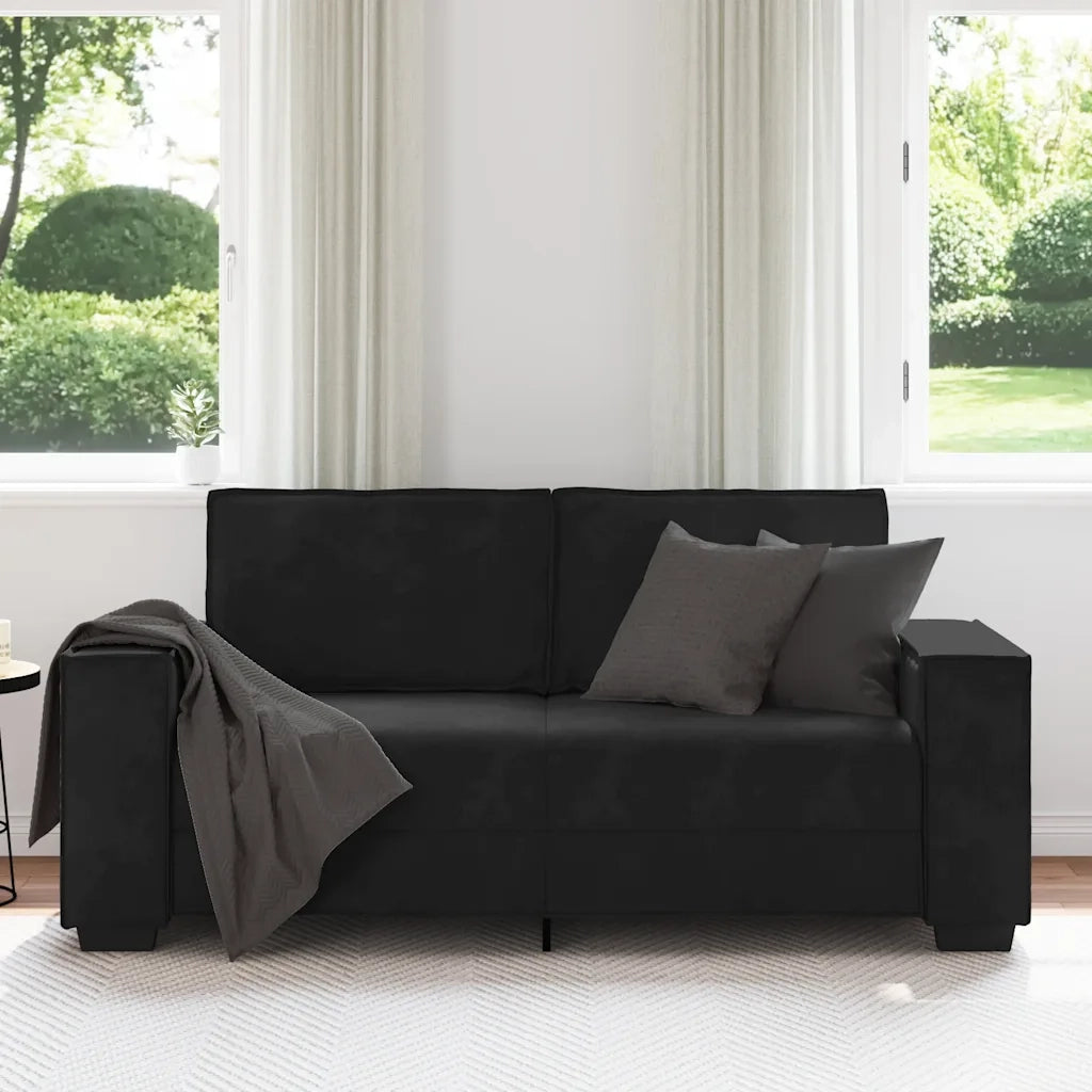 Divano a 2 Posti Nero 180x78x84 cm in Velluto 4105025