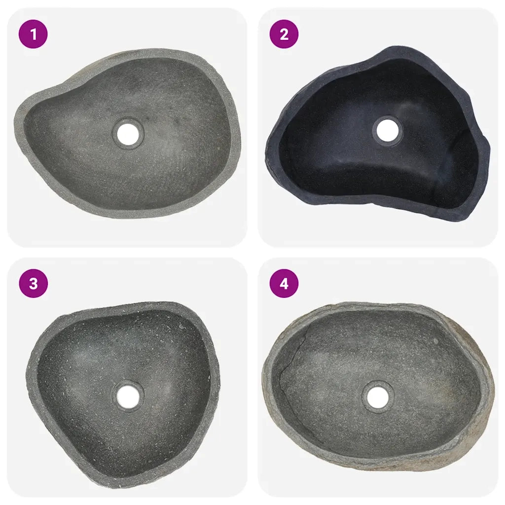 Lavandino-Lavabo in Pietra di Fiume Ovale (37-46)x(29-36) cm