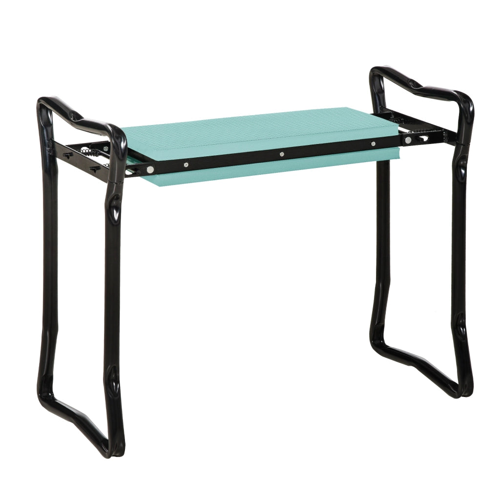 Panca inginocchiata per giardinaggio, sgabello da giardino pieghevole, supporto per ginocchia fino a 150 kg, schiuma EVA, acciaio, verde scuro, 58 x