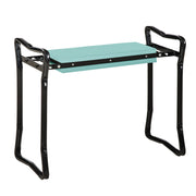 Panca inginocchiata per giardinaggio, sgabello da giardino pieghevole, supporto per ginocchia fino a 150 kg, schiuma EVA, acciaio, verde scuro, 58 x