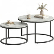 Tavolino da caff¨¨ impilabile 2 pezzi ¨C Minimal ¨C grigio metallo