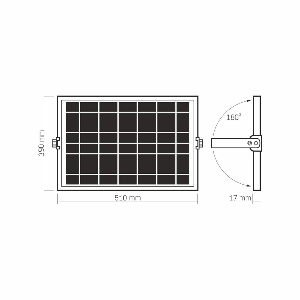 Videx faro solare 40W 3740lm 5000K IP65 telecomando