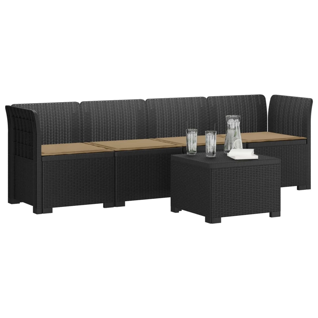 Divano da Giardino a 4 Posti con Cuscini in Stile Rattan PP 3443856