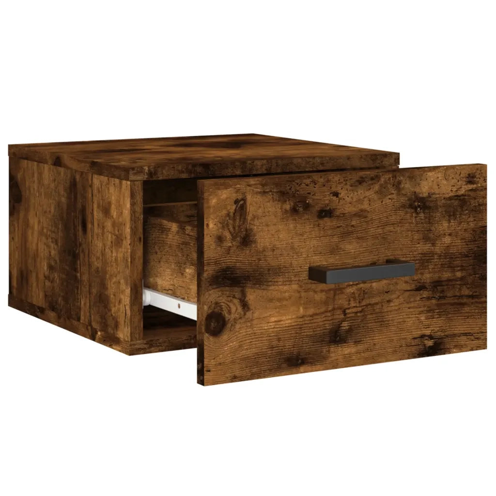 Comodini a Muro 2 pz Rovere Fumo 35x35x20 cm 829831