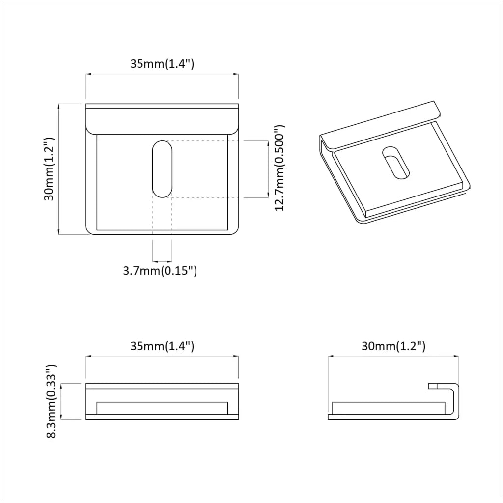 Supporto per Specchio 340 pcs Nichel 35 x 30 x 8,3 mm Acciaio 865024