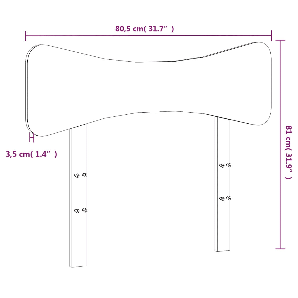 Testiera | Testata Marrone Cera 75 cm in Legno Massello di Pino