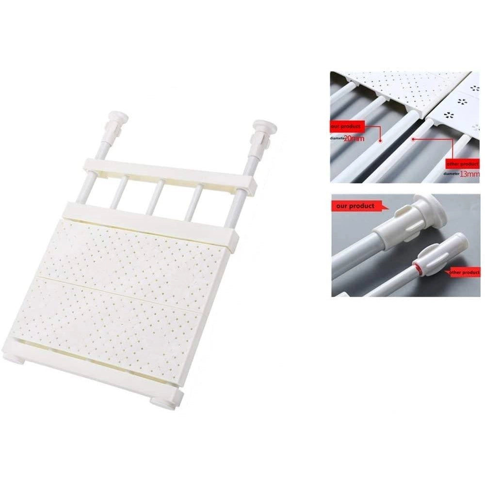 Trade Shop - Scaffale Telescopico Per Armadio Regolabile 42cm Allungabile Da 73-120cm Acciaio -