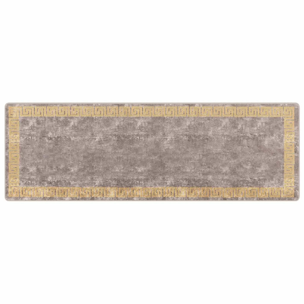 Runner Tappeto MARSA Grigio 100 x 300 cm Poliestere e PVC 42023362