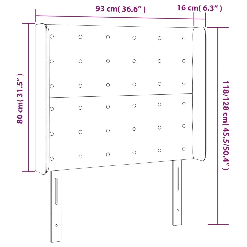Testiera a LED-Testata con LED Blu 93x16x118/128 cm in Tessuto 513547