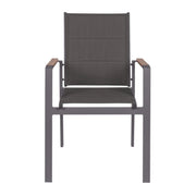 Sedia con braccioli Kubrik antracite cm 56,5x62x88h