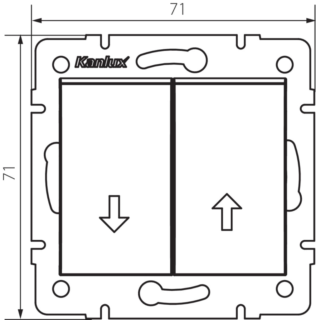 Interruttore di persiane - 2 leve - Infisso - Bianco - 71x71mm - 250V