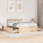 Letto senza Materasso-Struttura Letto 135x190 cm in Legno Massello di Pino 629081