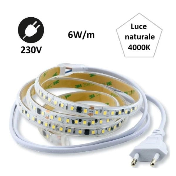 STRIP LED AC230 6W LUCE NATURALE 4000K 1MT IP65 BEGHELLI