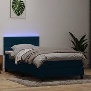 Letto a Molle con Materasso e LED Blu Scuro 80x210 cm Velluto 3316861